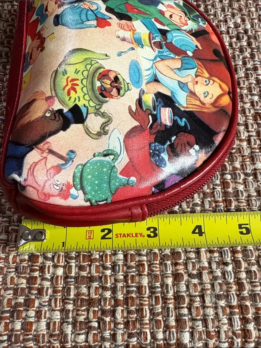 Disney Alice in Wonderland Zippered Pouch-Red and Cream